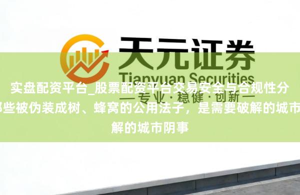 实盘配资平台_股票配资平台交易安全与合规性分析 那些被伪装成树、蜂窝的公用法子，是需要破解的城市阴事